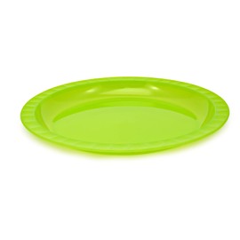 GIO'STYLE Piatto Piano in Plastica Alimentare | Ø 25,5 cm | Verde | Made in Italy | Perfetto per Feste, Picnic, Campeggio | Linea Trippy