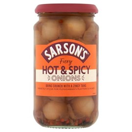 Sarsons Hot And Spicy Silverskin Onions 460g (Pack of 1)