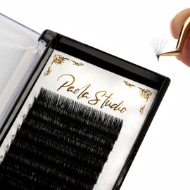 Paola Studio - Eyelash Extensions Easy Fan Technology Curvature C,CC,D,DD,J,L,L+ 0.07mm From 7 to 18mm Make Eyelash Clusters and Mega Volume 3D,4D,5D,6D,10D Quickly and Simple (J 0.07, 14MM)