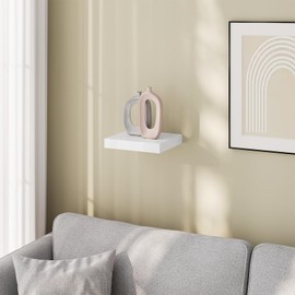 eSituro SWS0380 Wall Shelf, White High Gloss, Hanging Shelf, Floating Shelf, Bookshelf for Hanging, Wall Shelf for Living Room, Kitchen, Study, Bathroom, 25 x 22.9 x 3.8 cm