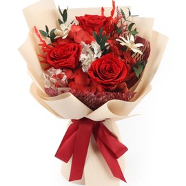Preserved Flowers Bouquets That Last 3-5 Years Real Forever Flowers Rose Bouquet for Mom Anniversary Birthday Thanksgiving Christmas Gift for Women Grandma Wife Friends Her