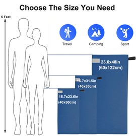 Lepat Microfibre towel, Ultra Lightweight Gym Towel, Super Absorbent Compact Camping Towel, Quick Dry Microfiber Towels for Sports Hiking Travel Camping Beach Swimming (Navy Blue, 40 * 80cm)