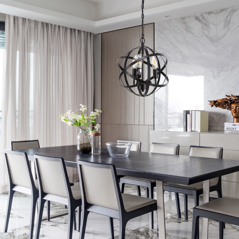 ANYONGLU 3 Light Chandelier Plug in Pendant Hanging Light Globe
