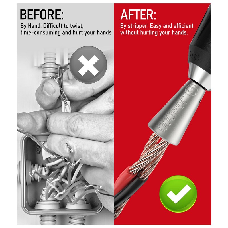 Katerk Upgraded 3pc Fast Wire Twister Tool for Drill, Electrical