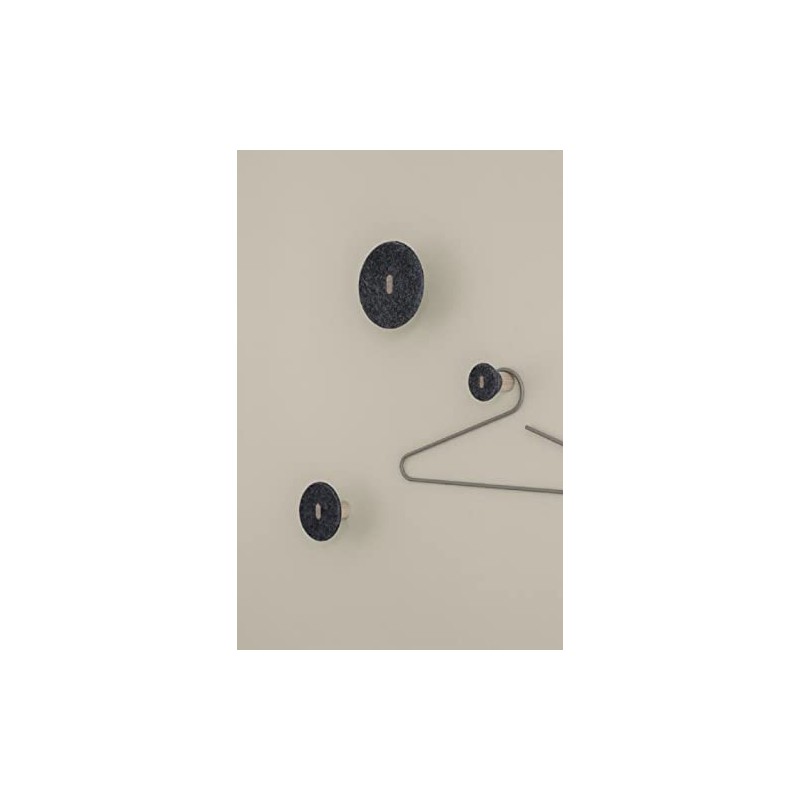 Blomus 66015 Wall Hooks, Set of 3 Wall Hooks, Dark