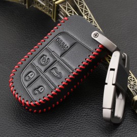 Unbranded Leather Remote Key Fob Cover Case for Jeep Grand Cherokee Chrysler Dodge Fiat