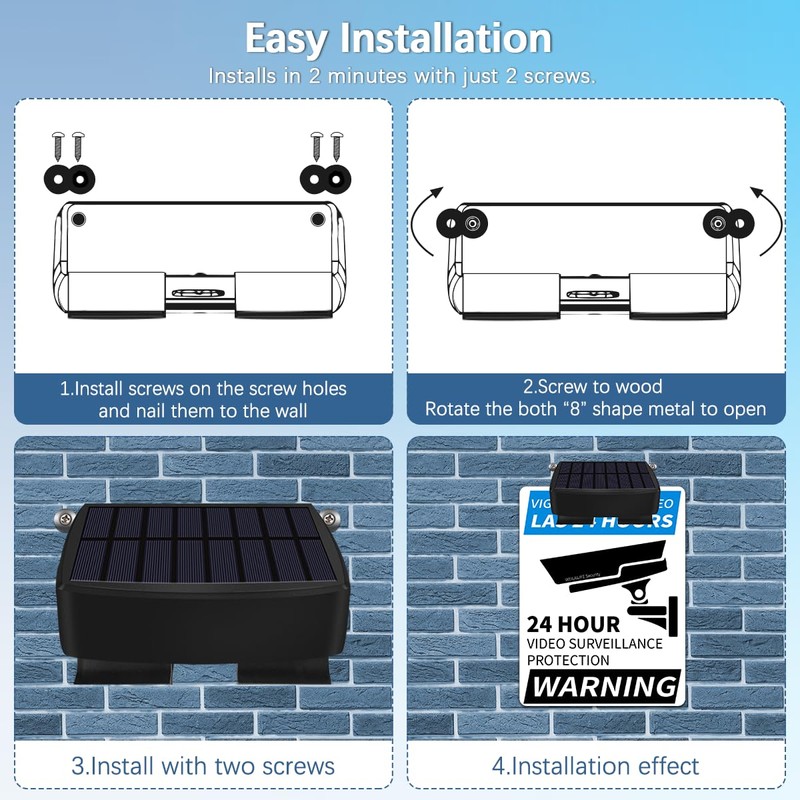 WEILAILIFE Solar Powered Deck Lights for Sign, Outdoor Solar LED