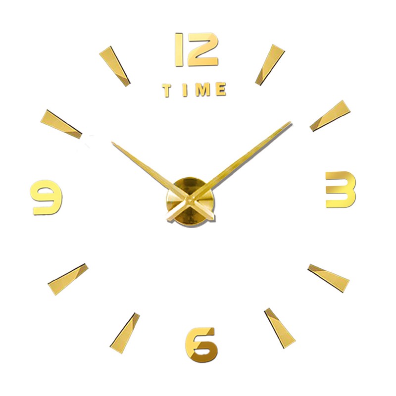DIY Wall Clock Frameless Silent Modern 3D Mirror Wall Sticker