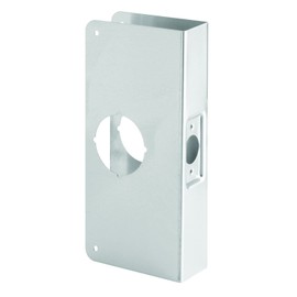 Prime-Line MP9551 Stainless Steel Single Bore Hole Lock and Door Reinforcement Plate for 1-3/4 in. Thick Doors, Stainless Steel Finish (Single Pack)