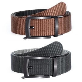 SANSTHS 2 Pack Mens Belts Golf Belt, Tactical Work Belt Web Nylon Ratchet Belts for Men