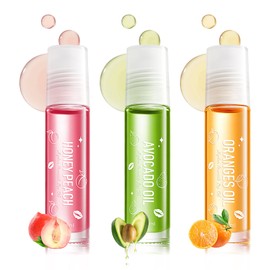 3 Pack Lip Oil,Hydrating Lip Glow Oil,Transparent Plumping Lip Gloss Oil,Moisturizing Long Lasting Non-greasy Tinted Lip Balm for Dry Cracked Lip