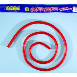 Super Ropes 34" Individually Wrapped Rope, 2oz (15 Pack), Red Licorice Candy Rope
