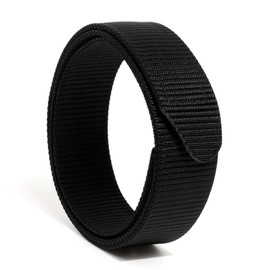 TACNEX No-Scratch Nylon Belt 1 3/8" No Metal Buckle Belt with Hook & Loop Closure TSA Approved for Work Travel Men Women Teenager Mechanic Driver Automotive Technician Movers Construction BK M