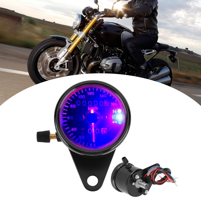 Motorcycle Instrument Digital Display Tachometer Speedometer Odometer Black