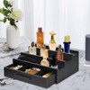 MoEnergy Wooden Cologne Organizer for Men, 4 Tier of Elevated
