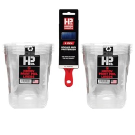 HP CO. HANDY PRODUCTS Handy Paint Pail Liners – 12 Disposable Inserts for Quick Clean-Up and Easy Color Changes, Designed to Fit Handy Paint Pail (Sold Separately) & 2" Sash Brush