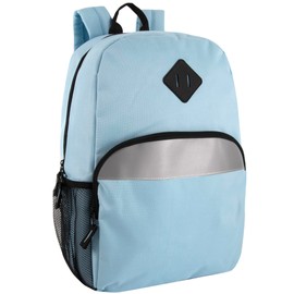 Trailmaker Reflective School Backpack for Kids | Colorful Backpack with Adjustable Straps, Side Water Bottle Pockets (Blue)