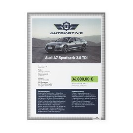 Durable Info Pocket A4 Static Cling - UV and Heat Resistant Display Frames for Glass Surfaces - Perfect for Retail Shop and Car Windows - 1 Pack - Grey
