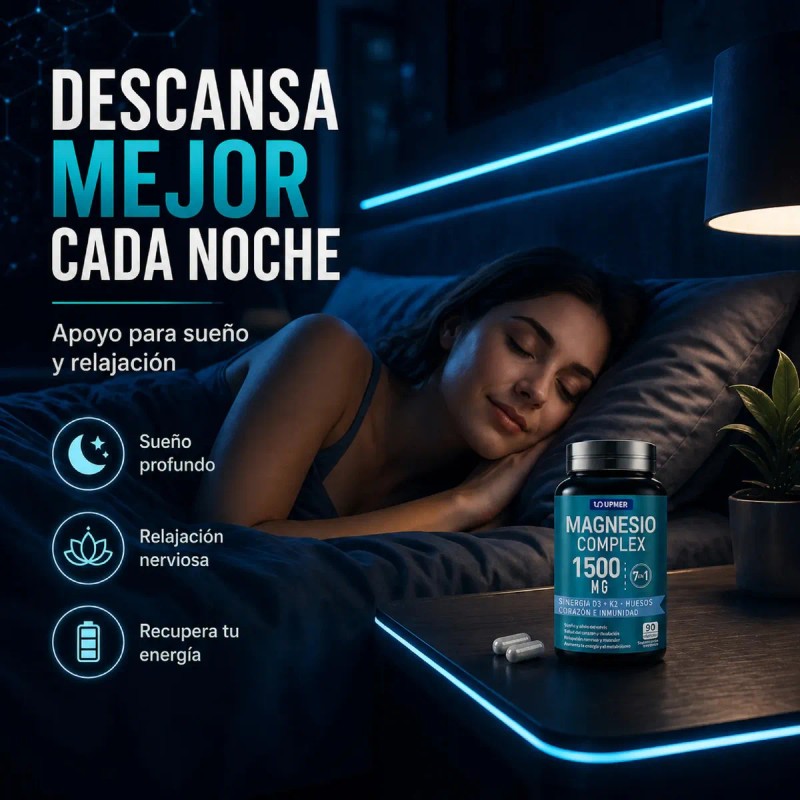 Magnesio Upmer Complex Vitamina Huesos Músculos Sueño Cápsulas Sabor