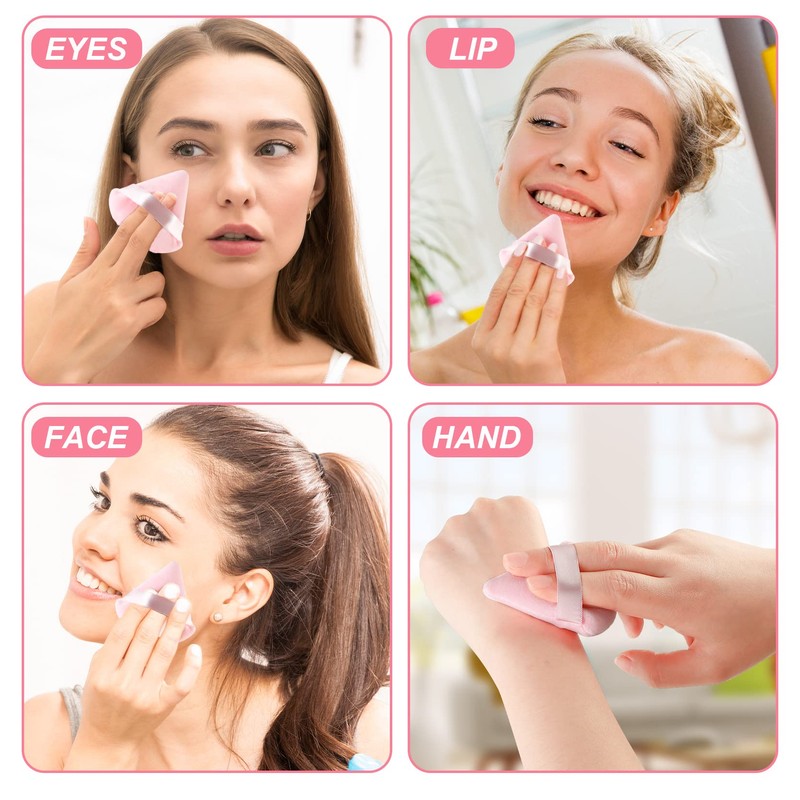 12 Pieces Triangle Powder Puff Face Soft Triangle Makeup Puff
