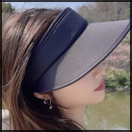 White Fang CZ081 Women's Visor, Sun Visor, Golf, Plain, Sun Shade, Sports, Stylish, Brim, blue