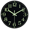 JoFomp Wooden Glow in The Dark Clock, 8 inch Silent