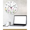 Wildflower Butterfly PVC Wall Clock Silent Non-Ticking Battery Operated Clocks,