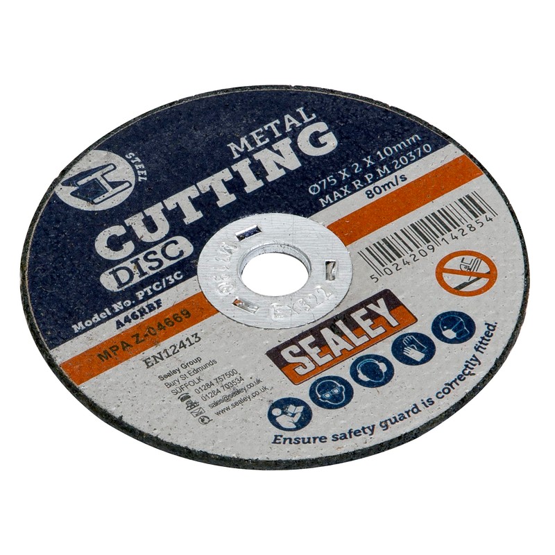 Sealey PTC/3C5 Cutting Disc Ø75 x 2mm 10mm Bore Pack