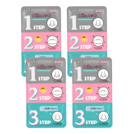 Set 4 Mascarilla 3 Pasos Elimina Punto Negros Tiras Nasales Mixta