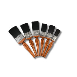 PROFESSIONAL+ 6 Piece Paint & Varnish Brush Set - Premium Quality - High Tech Solid Round Taper Filaments, Stainless Steel Ferrules, American Style Handle 1x2.5"|2x2"|2x1.5"|1x1"