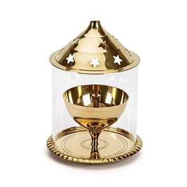Diwali Dhanteras Navratri Diya Brass Table Diya Brass Akhand Jyoti Diya in Large Size(8"x6") Handcrafted India Tradition Brass Lamp Mandir, All Festivals Diwali (Height: 8 inch)