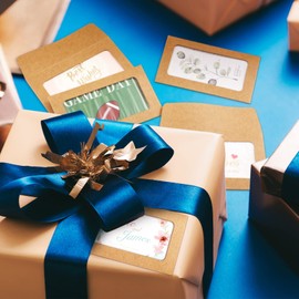 Paquete de 120 sobres para tarjetas de regalo para ventanas, fundas para tarjetas de crédito, sobres para tarjetas de crédito, sobres para tarjetas de invitación de negocios, para regalos de Navidad, Acción de Gracias, 3.9 x 2.4 pulgadas (color kraft, cl