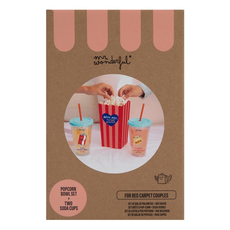 Mr. Wonderful Ceramic Popcorn Bowl Set