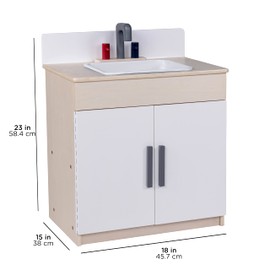 Angeles Wooden Kitchen Sink for Kids Toddlers, Realistic Design and Features, Nursery or Playroom Pretend Play Furniture