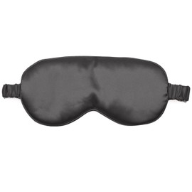 CHEERYMAGIC Sleep Mask for Women Men, Silk Eye Mask Super Soft Eye Masks with Adjustable Elastic Strap Both Sides Blackout for Travel Yoga Nap Meditation A4HYYZ (Black)