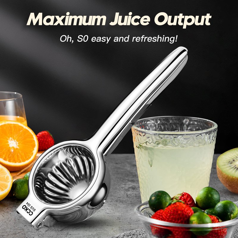 CCKO Exprimidor de limón, exprimidor manual de acero inoxidable, exprimidor