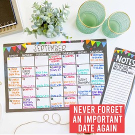 Magnetic Fridge Calendar Dry Erase Magnetic Calendar for Refrigerator - Colorful Magnetic Dry Erase Calendar for Fridge, White Board Calendar for Wall, Dry Erase Board Calendar, Magnetic Notepad