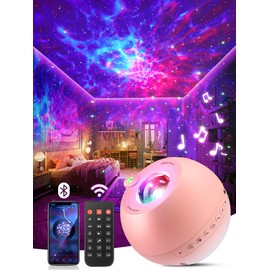 PIKOY Galaxy Projector, 15 Colors Kids Gifts Star Projector, 15 White Noises+Bluetooth Ceiling Projector, Remote+Dimmable Baby Projector Light with Sensory Light, Christmas Gifts for Girls with Stars