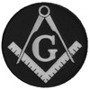 Mason Symbol Black White Patch - 3 inch. Embroidered Iron