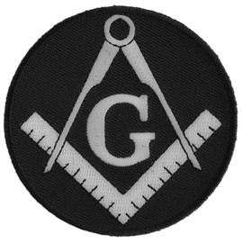 Mason Symbol Black White Patch - 3 inch. Embroidered Iron on Patch