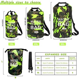 Bolsa Impermeable,Dry Bag 10l 20l 30l con Correa de Hombro Ajustable,Bolsa Estanca Impermeable para Kayak,Rafting,Natación, mochila impermeable para senderismo y deportes acuáticos. (verde, 10L)