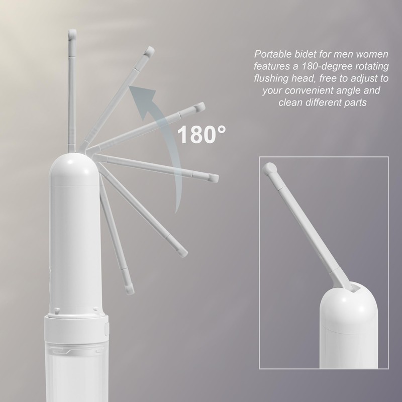 WQV Travel Portable Bidet, USB-C Rechargeable Handheld Travel Bidet Sprayer