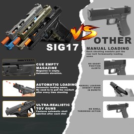 Toy Gun, Semi-Automatic Shell Ejecting Toy Gun Pistol Automatic Reloading for Kid, Shooting Games Educational Model Toy Pistol to Cool Toys Gifts for Boys & Girls Ages 6+