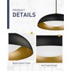 KUDOS 15 Inch Large LED Pendant Lights, Black and Gold