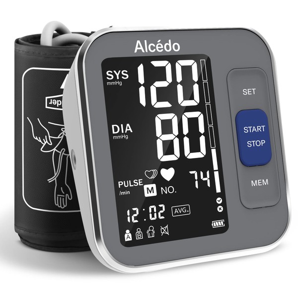 Alcedo Blood Pressure Monitor for Home Use, Automatic Digital Upper Arm BP Machine with Large Cuff, Large Backlit Screen, Talking Function, FSA/HSA Eligible