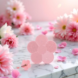 1Pc Pink Silicone Makeup Brush Cleaning Bearings with Suction Cups, Silicone Cleaning Tool, Makeup Brush Tools,Brush Cleaners,Beauty and Personal Care