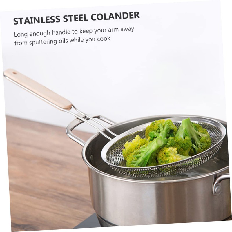 BIUDECO Stainless Steel Colander Fine Mesh Strainer Kitchen Gadget Long