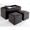 Pemberly Row Sheridan Storage Bench Ottoman in Espresso