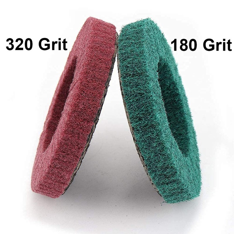 NUODUN 10Pcs 180/320 Grit Nylon Fiber Flap Disc Metal Polishing