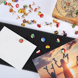 291Pcs National Flag Push Pins, Travel Map Push Pins National Flag Thumb Tacks Decorative Drawing Push Pin for Cork Board Pinboard Map Home Office Classroom